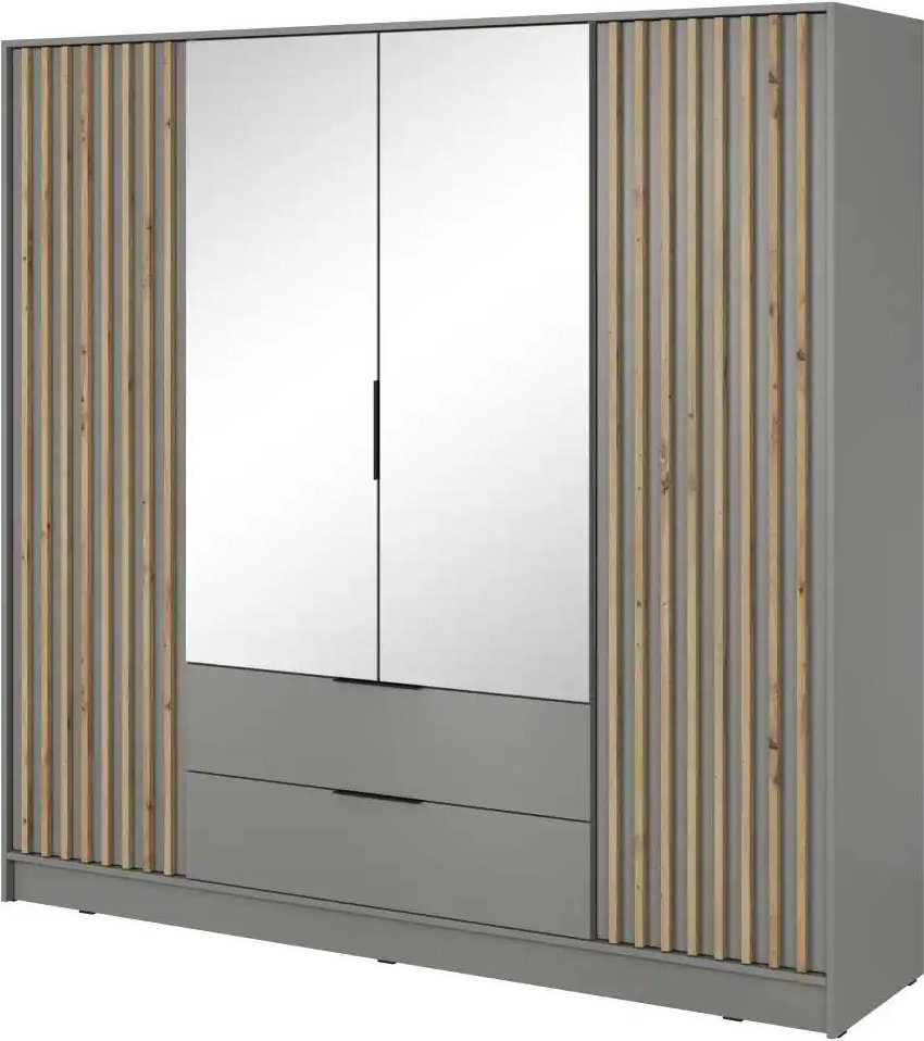 Drehtürenschrank Nelly ¦ grau ¦ Maße (cm): B: 206 H: 200 Schränke > Kleiderschränke > Drehtürenschränke - Höffner