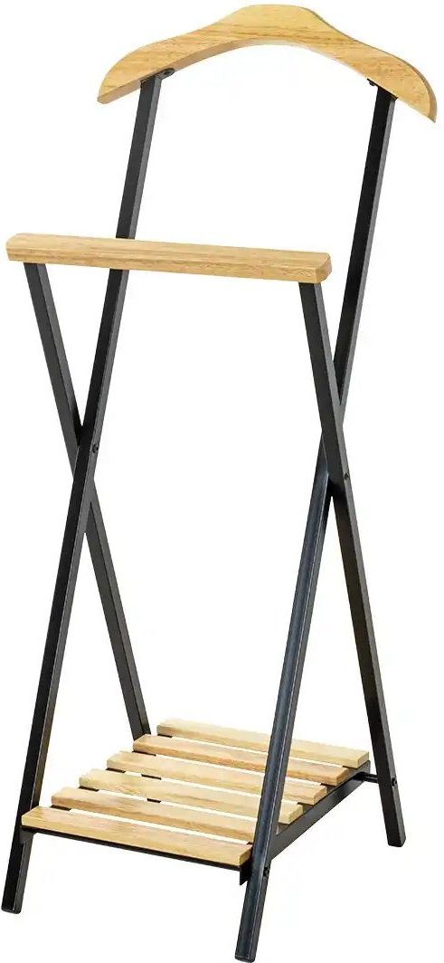 Herrendiener Herford ¦ schwarz ¦ Metall,Massivholz ¦ Maße (cm): B: 47 H: 110 T: 45.0 Garderoben & Kleiderstangen > Herr...