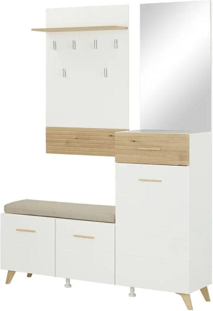 Kompaktgarderobe Cadria ¦ weiß ¦ Maße (cm): B: 141 H: 189,5 T: 35.0 Garderoben & Kleiderstangen > Garderoben - Höffner