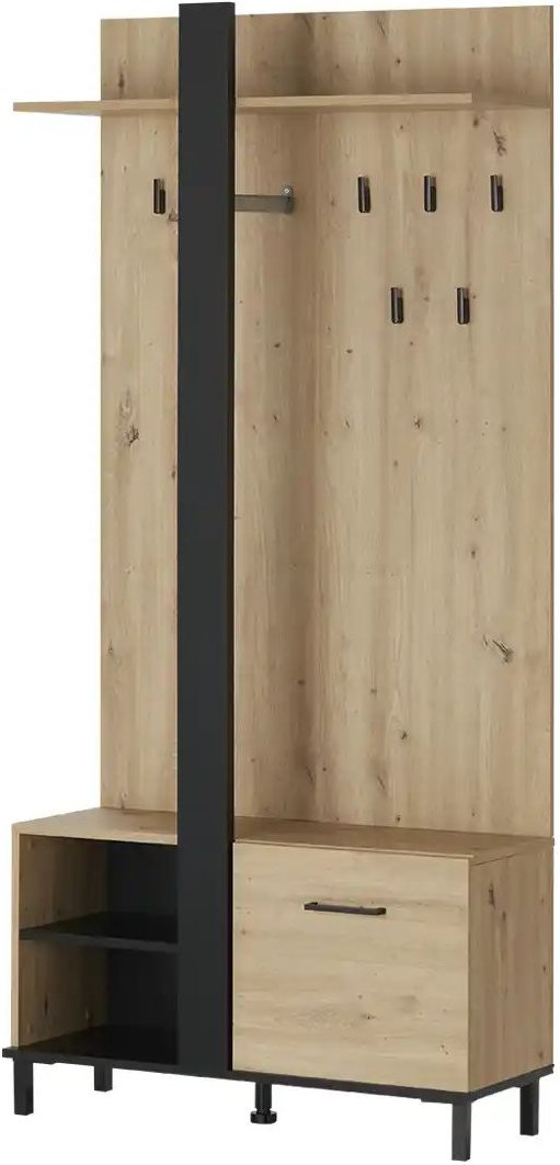 Kompaktgarderobe Frenten ¦ holzfarben ¦ Maße (cm): B: 89,5 H: 191 T: 33.0 Garderoben & Kleiderstangen > Garderoben - Hö...