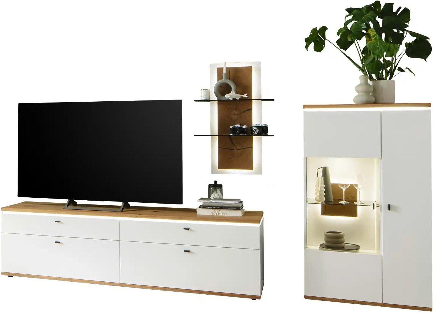 Woodford Wohnkombination Marlea ¦ weiß ¦ Maße (cm): B: 290 H: 191 T: 50.0 Kommoden & Sideboards > Wohnwände - Höffner