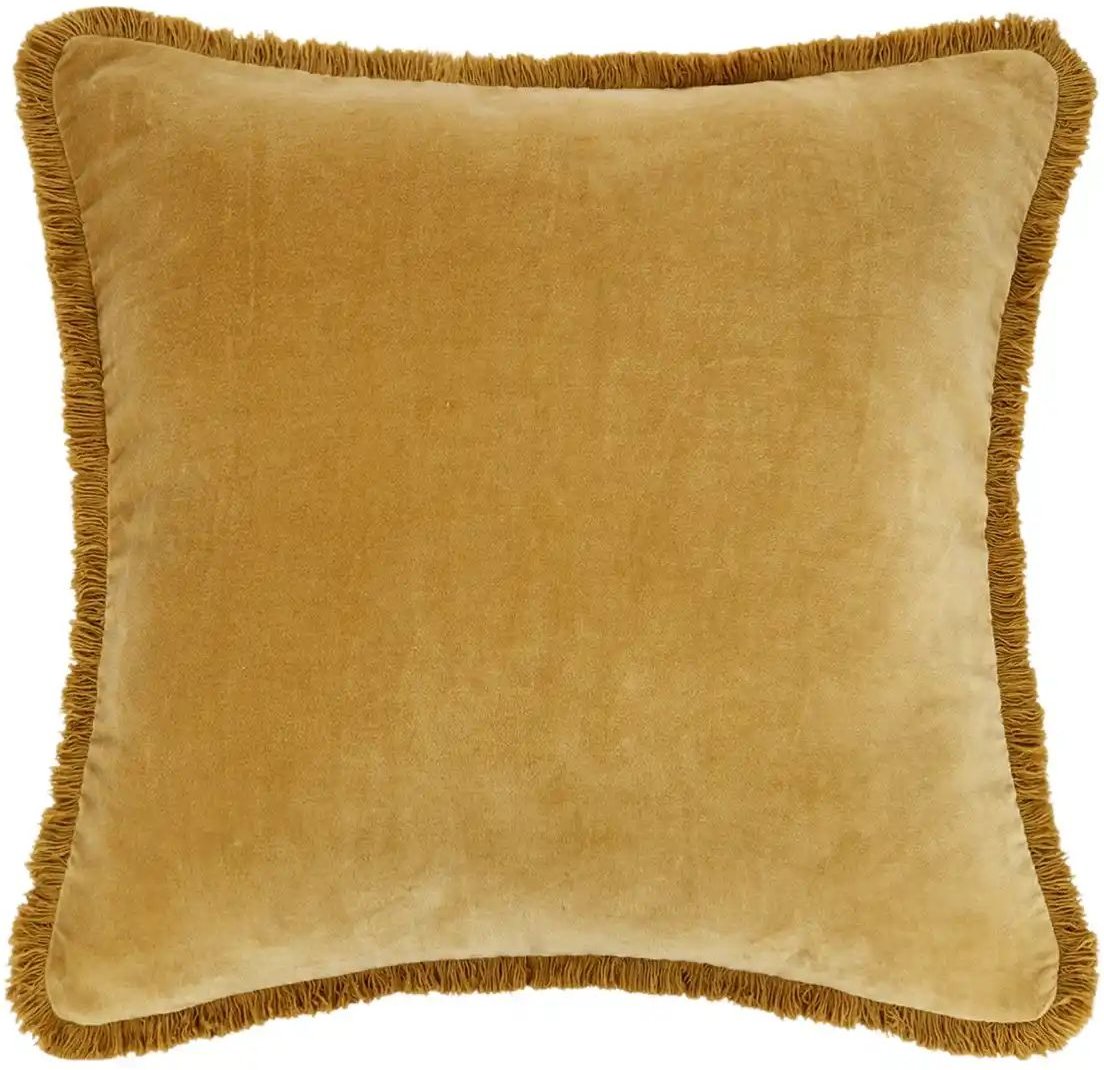 como Kissen Samt mit Fransen ¦ gelb ¦ Maße (cm): B: 45 Dekokissen & Decken > Kissen > Dekokissen - Höffner