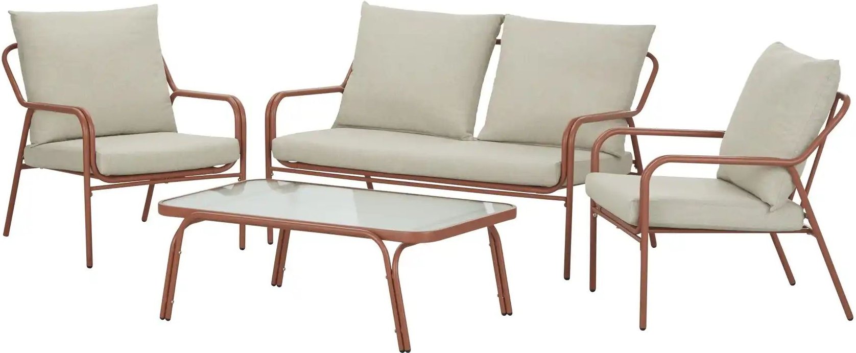 Lounge-Set Nantes ¦ orange ¦ Maße (cm): B: 64,5 H: 35 Garten > Gartenmöbel > Gartenmöbelsets - Höffner