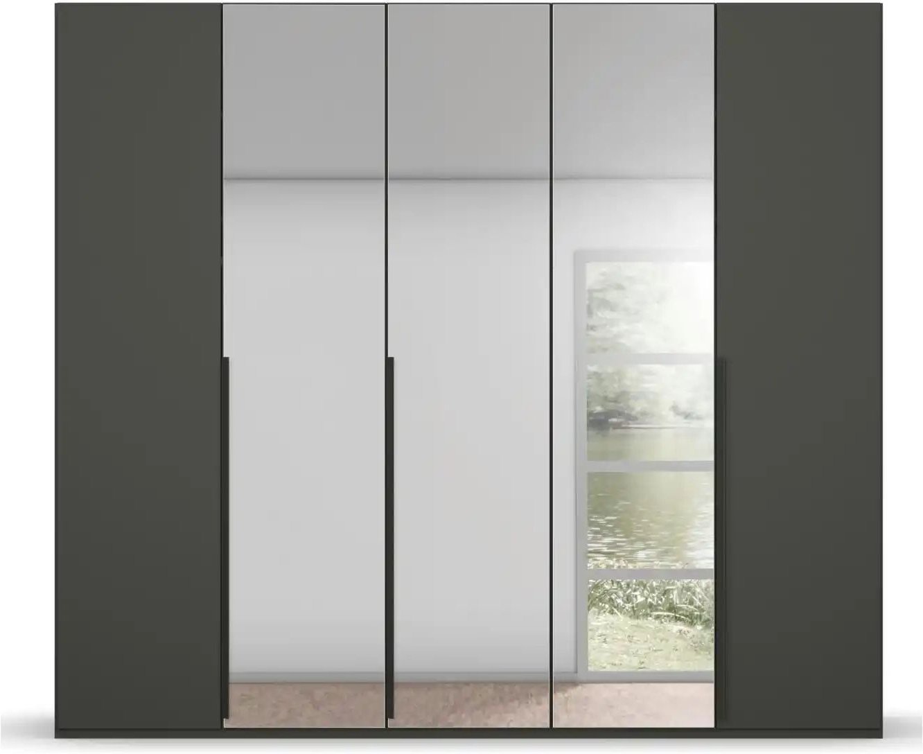 Drehtürenschrank Port Talbot ¦ schwarz ¦ Maße (cm): B: 251 H: 223 Schränke > Kleiderschränke > Drehtürenschränke - Höff...