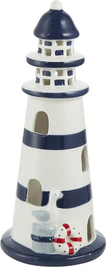 HOME STORY Deko Leuchtturm ¦ blau ¦ Dolomite ¦ Maße (cm): H: 27 Ø: 11.5 Accessoires > Dekoartikel - Höffner