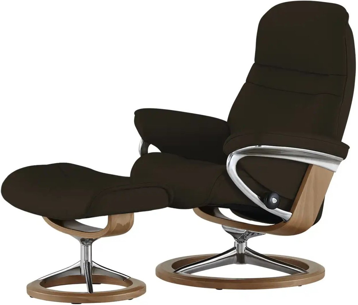 Stressless Relaxsessel mit Hocker Leder Sunrise L ¦ braun ¦ Maße (cm): B: 92 H: 105 T: 80.0 Polstermöbel > Sessel > Fern...