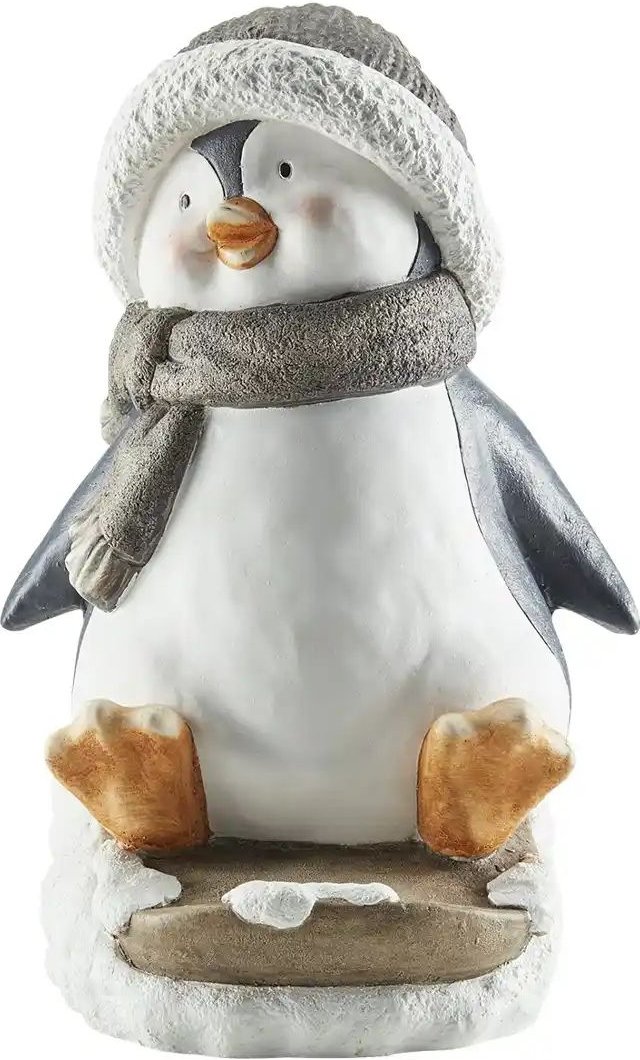Thumbnail - HOME STORY Deko Pinguin mit Schlitten ¦ mehrfarbig ¦ Magnesia ¦ Maße (cm): B: 26 H: 32 T: 21.0 Weihnachten - Höffner
