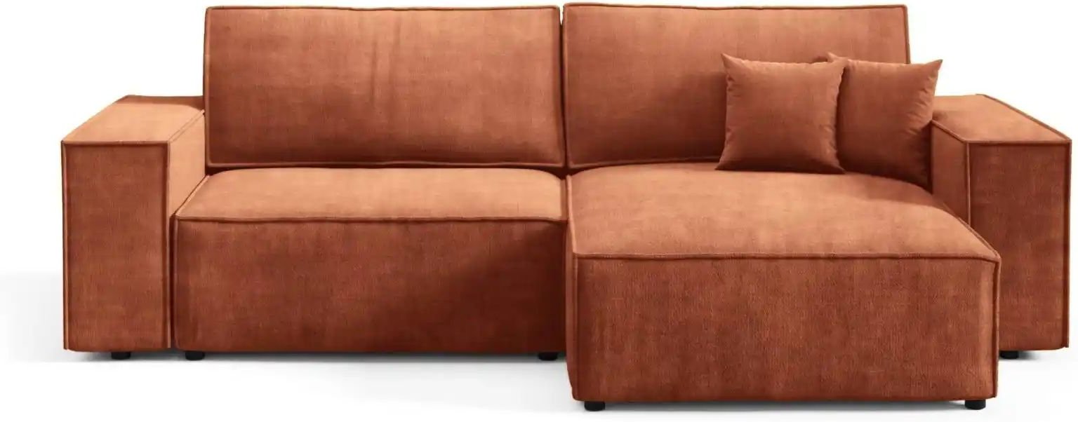 Ecksofa mit Schlaffunktion Mille ¦ orange ¦ Maße (cm): B: 257 H: 88 Polstermöbel > Sofas > Ecksofas - Höffner