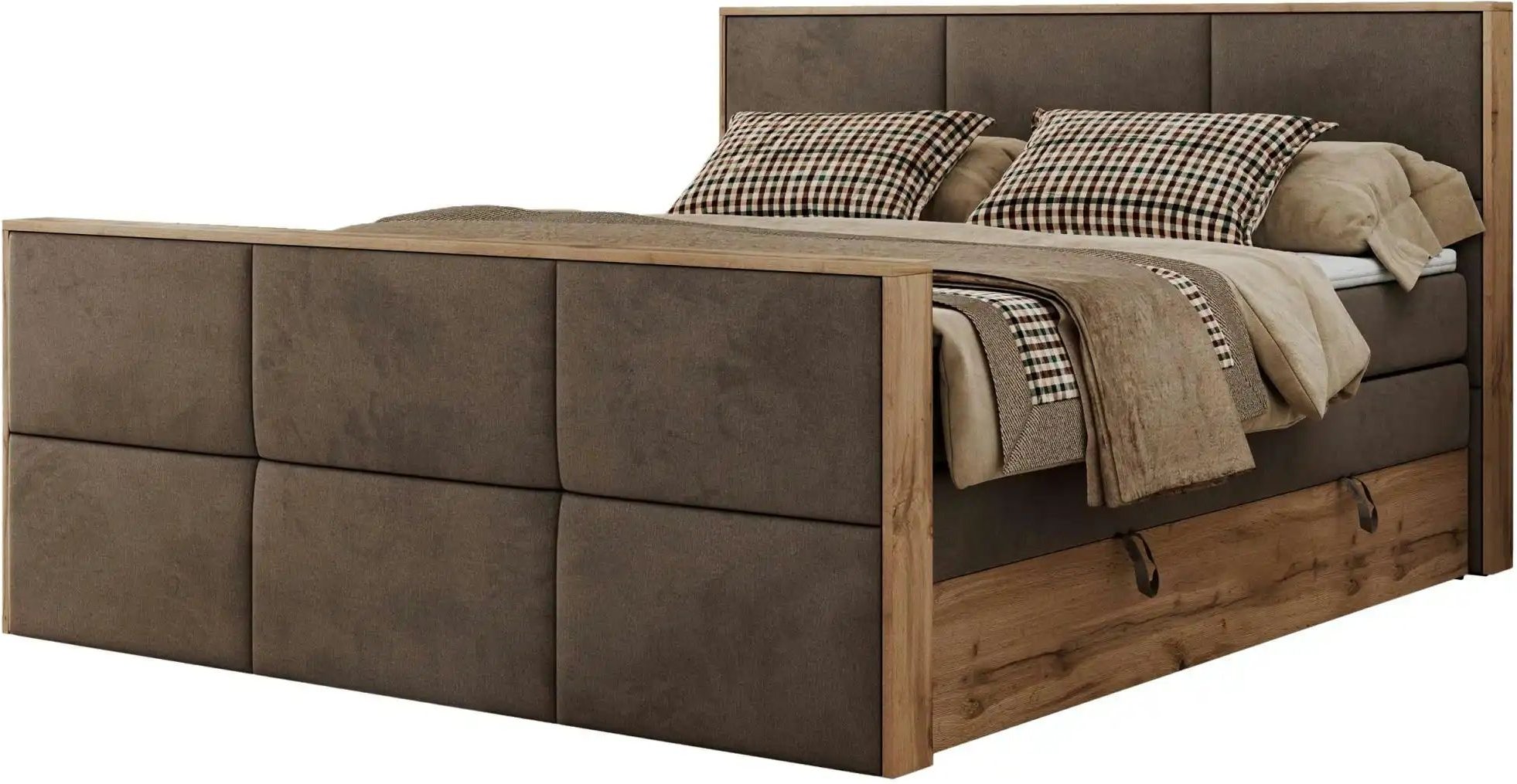 Thumbnail - Boxspringbett mit Bettkasten Albero 2 King Duo ¦ braun ¦ Maße (cm): B: 168 H: 113 Betten > Boxspringbetten - Höffner