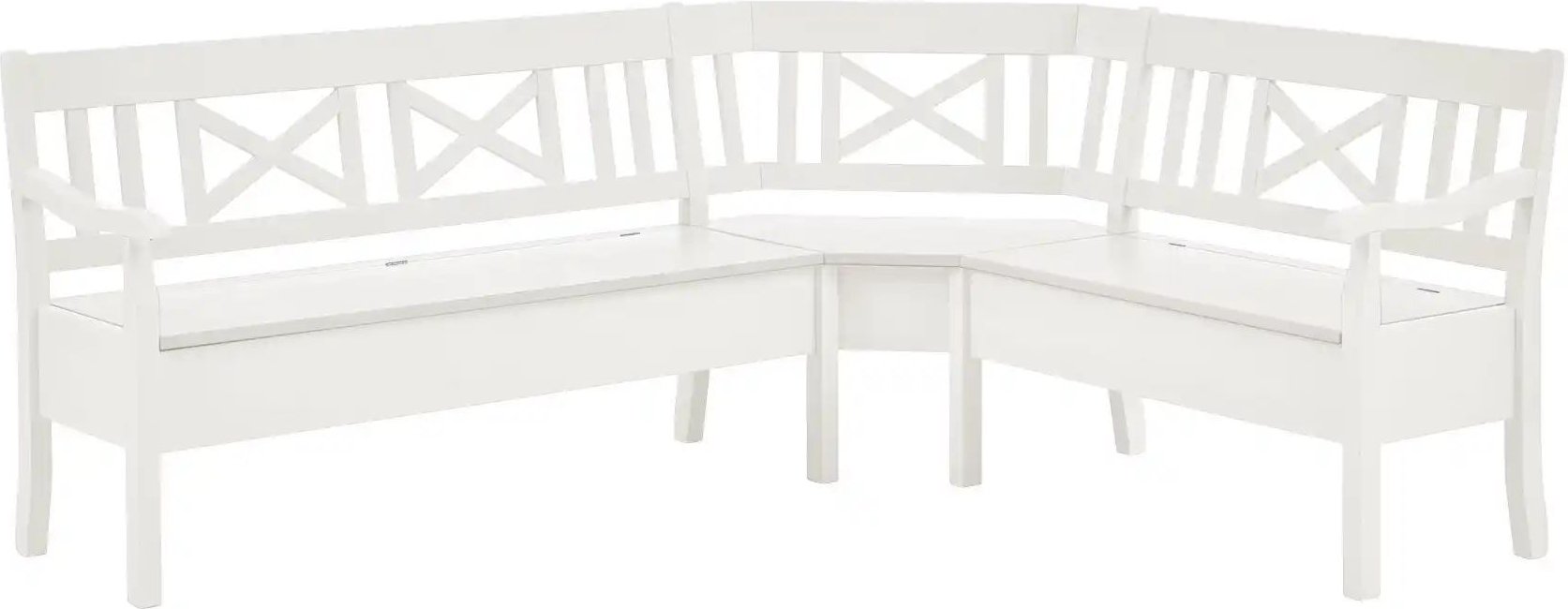 Thumbnail - maison bleue Truheneckbank massiv Florian ¦ weiß ¦ Maße (cm): H: 93 Bänke > Eckbänke - Höffner