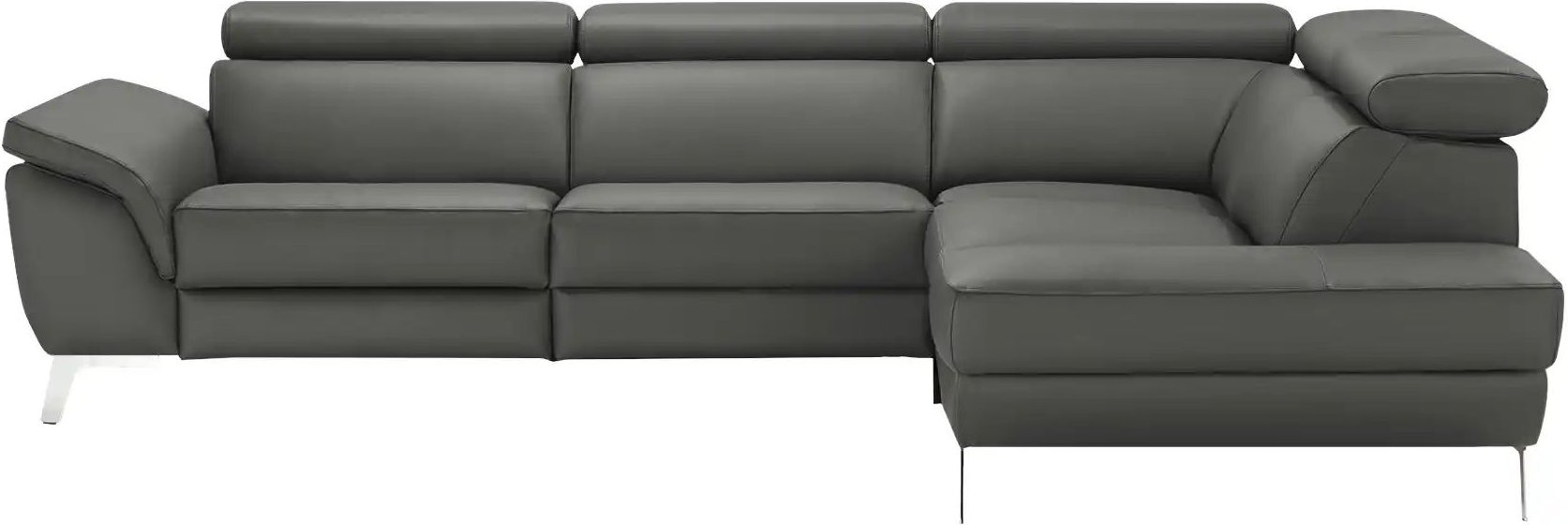 Thumbnail - uno Ecksofa Leder Dallas ¦ grau ¦ Maße (cm): B: 283 H: 74 T: 228.0 Polstermöbel > Sofas > Ecksofas - Höffner