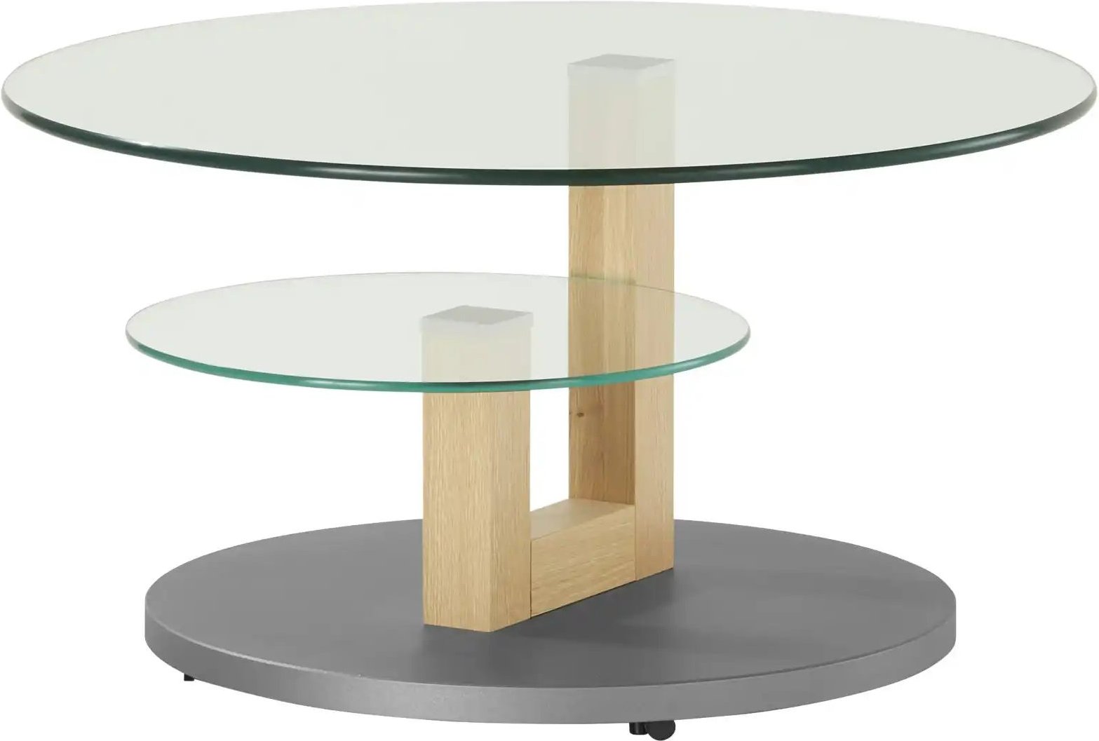 Couchtisch Hadar ¦ holzfarben ¦ Maße (cm): H: 43 Ø: 80 Tische > Mehr Tische > Couchtische mit Glasplatte - Höffner