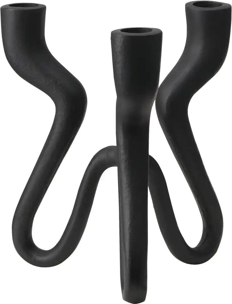 HOME STORY 3er-Kerzenständer ¦ schwarz ¦ Aluminium ¦ Maße (cm): B: 18 H: 20,5 T: 16.5 Accessoires > Kerzen & Kerzenstä...