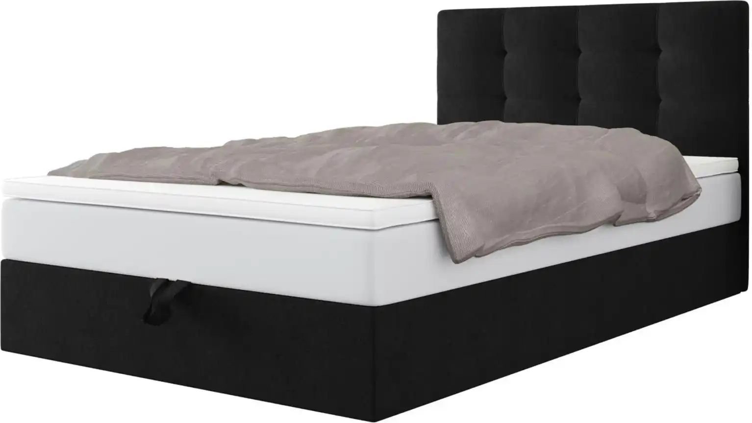 Boxbett mit Stauraum Matratze H3 und Topper Duo ¦ schwarz ¦ Maße (cm): B: 90 H: 102 Betten > Komfortbetten - Höffner