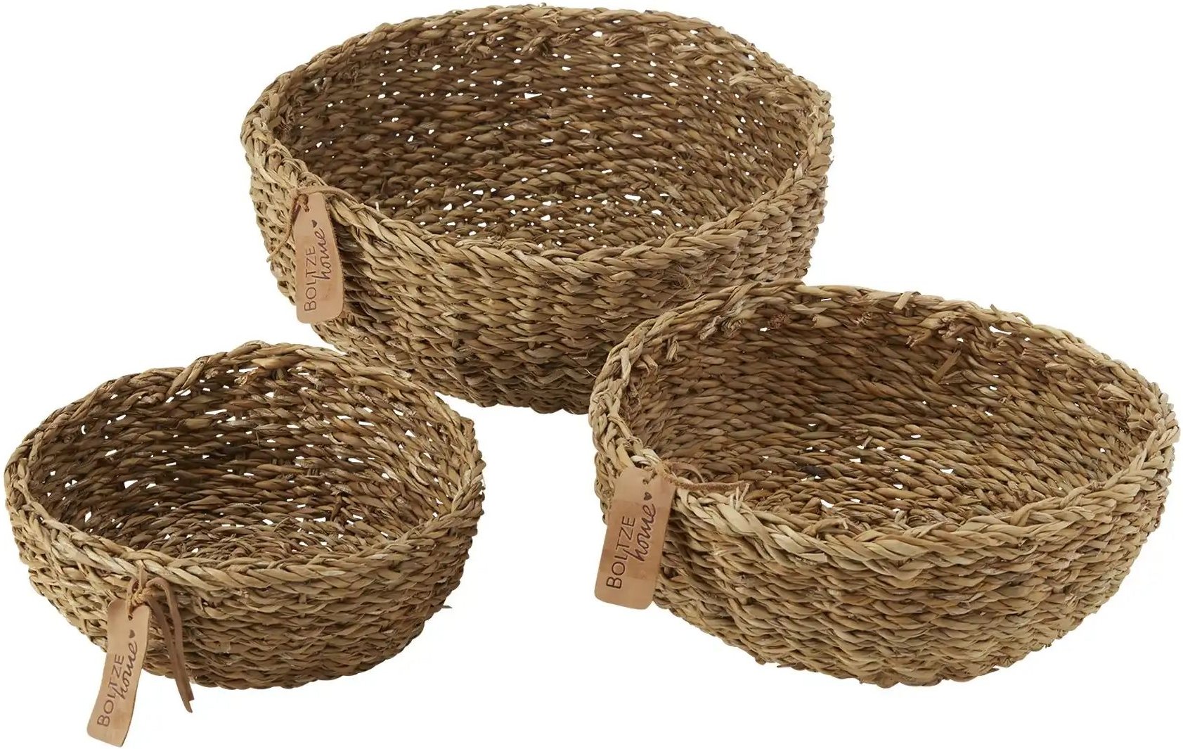 HOME STORY Aufbewahrungskorb 3er Set ¦ braun ¦ Maße (cm): H: 13 Ø: 30 Aufbewahrung > Körbe - Höffner