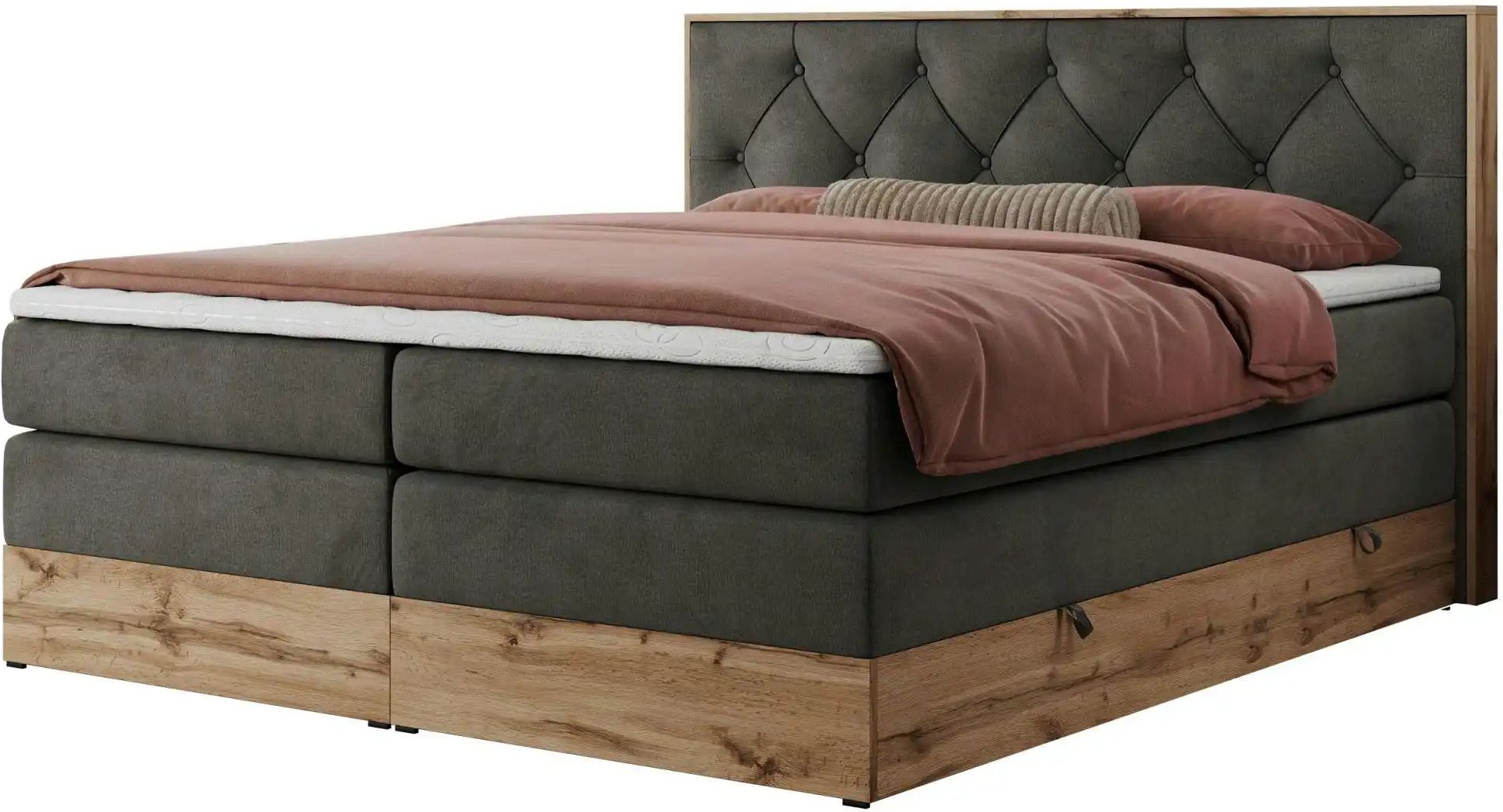 Boxspringbett mit Bettkasten Veneto King ¦ grau ¦ Maße (cm): B: 168 H: 115 Betten > Boxspringbetten - Höffner