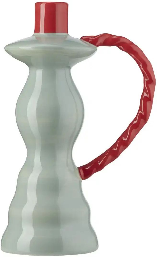 HOME STORY Kerzenhalter   ¦ rot ¦ Steingut ¦ Maße (cm): B: 10,7 H: 27,5 Accessoires > Kerzen & Kerzenständer > Kerzenstä...