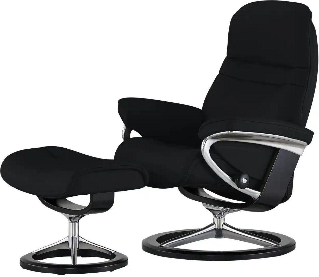 Stressless Relaxsessel mit Hocker Leder Sunrise S ¦ schwarz ¦ Maße (cm): B: 79 H: 103 T: 73.0 Polstermöbel > Sessel > Fe...