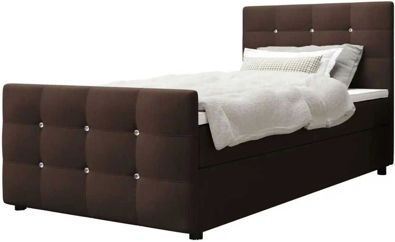 Boxbett mit Stauraum Matratze H3 und Topper Kleo ¦ braun ¦ Maße (cm): B: 100 H: 105 Betten > Komfortbetten - Höffner