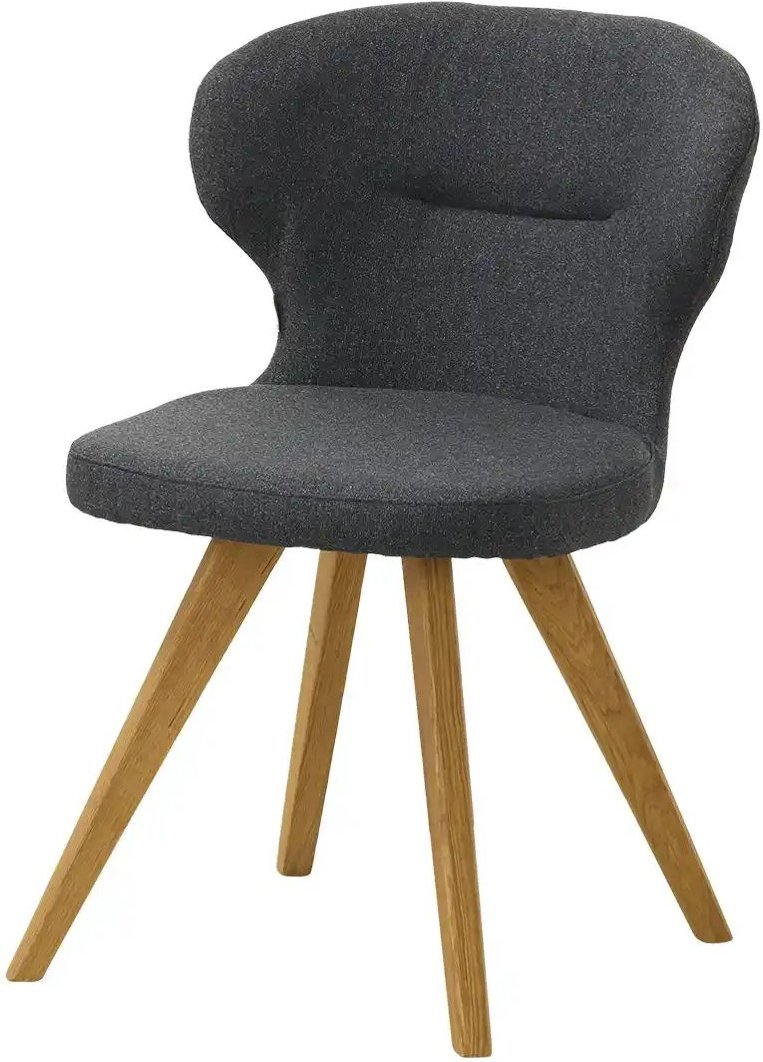smart Polsterstuhl aus Eiche Massivholzgestell Haru ¦ schwarz ¦ Maße (cm): B: 57 H: 81 T: 58.0 Stühle > Küchenstühle > P...