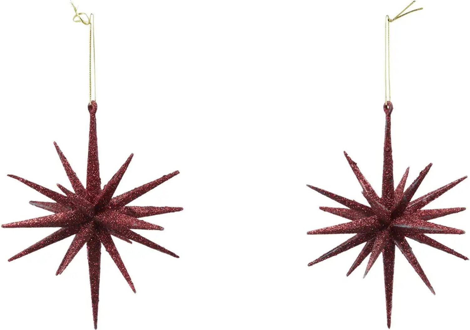 Sternanhänger 2er Set ¦ rot ¦ Kunststoff ¦ Maße (cm): H: 15 Ø: 15 Weihnachten - Höffner