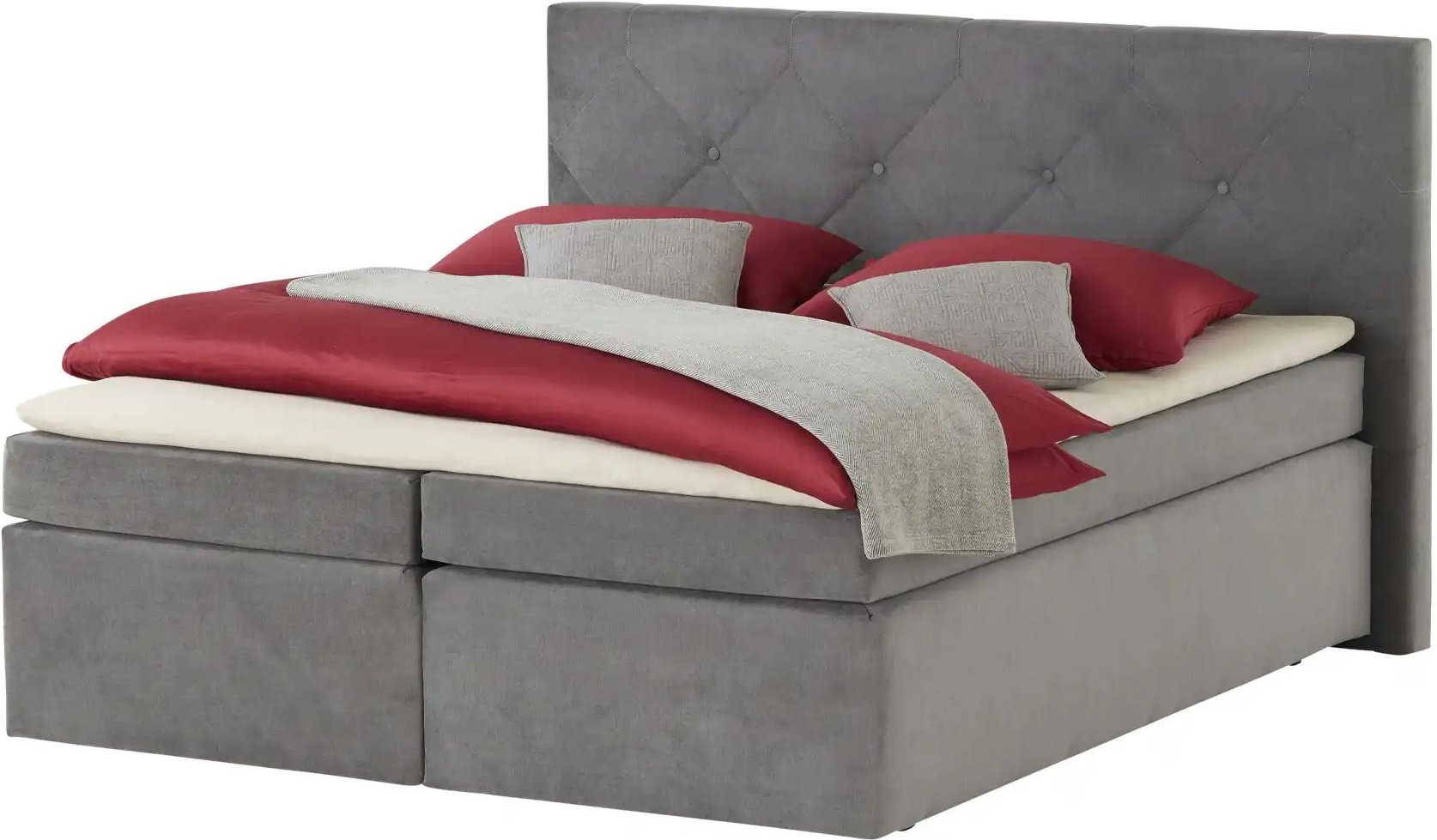 Boxspringbett  Surrey ¦ grau ¦ Maße (cm): B: 201 H: 122 Betten > Boxspringbetten - Höffner