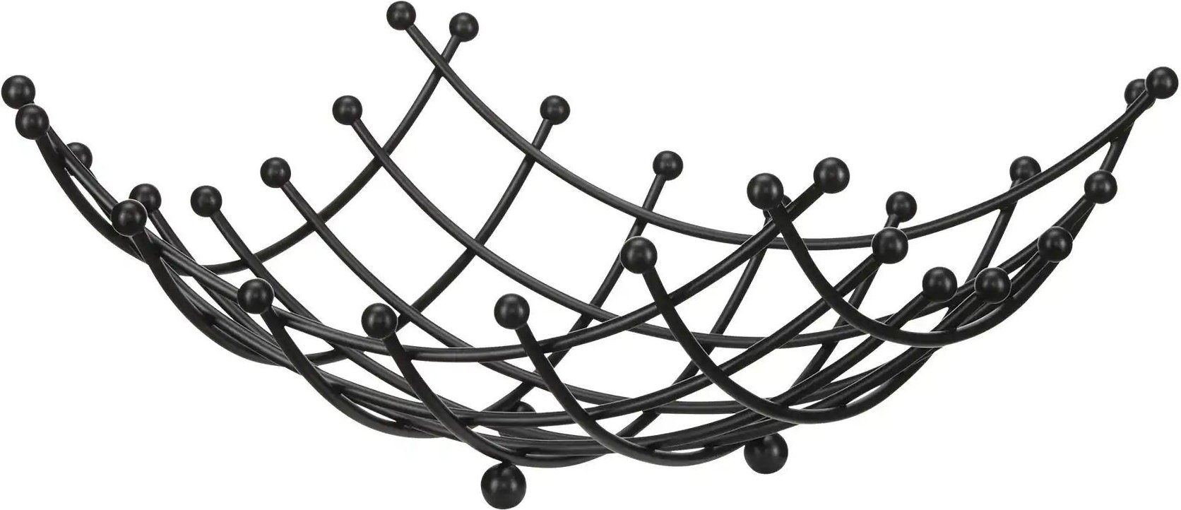 KHG Obstkorb flach ¦ schwarz ¦ Edelstahl ¦ Maße (cm): B: 31 H: 31 T: 14.5 Küchenzubehör & Helfer > Küchenhelfer - Höff...