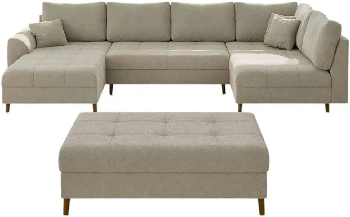 Wohnlandschaft mit Hocker Lars ¦ beige ¦ Maße (cm): B: 310 H: 81 Polstermöbel > Sofas > Schlafsofas - Höffner