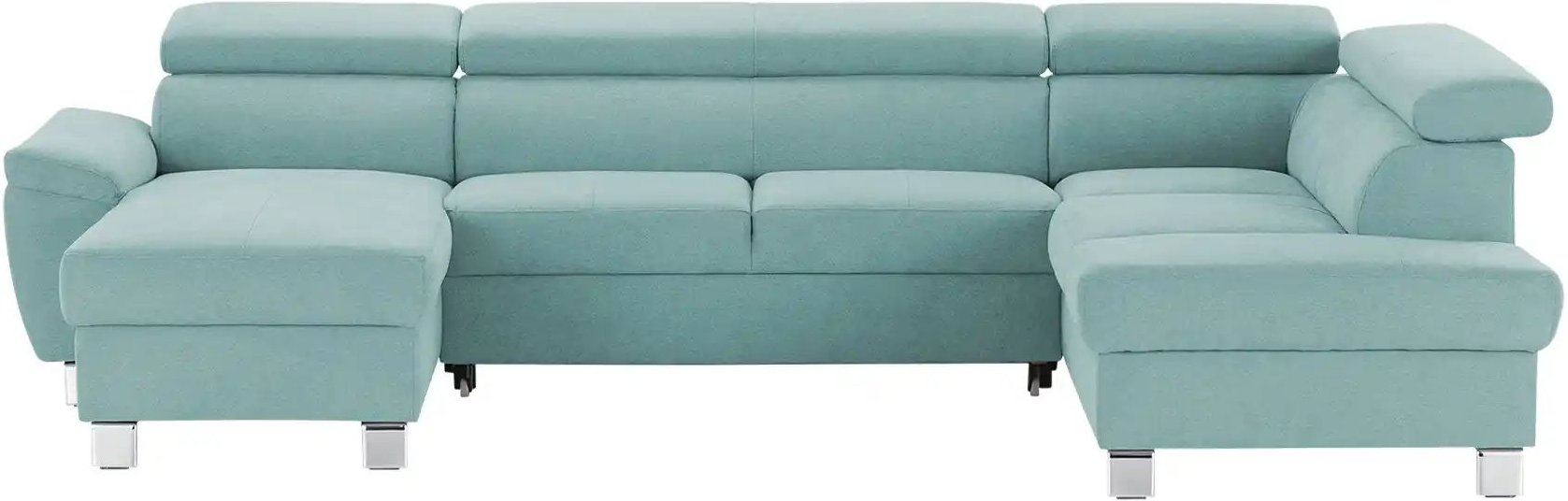 Thumbnail - uno Wohnlandschaft aus Mikrofaser Avola ¦ türkis/petrol ¦ Maße (cm): B: 318 H: 90 T: 208.0 Polstermöbel > Sofas > Schlaf...