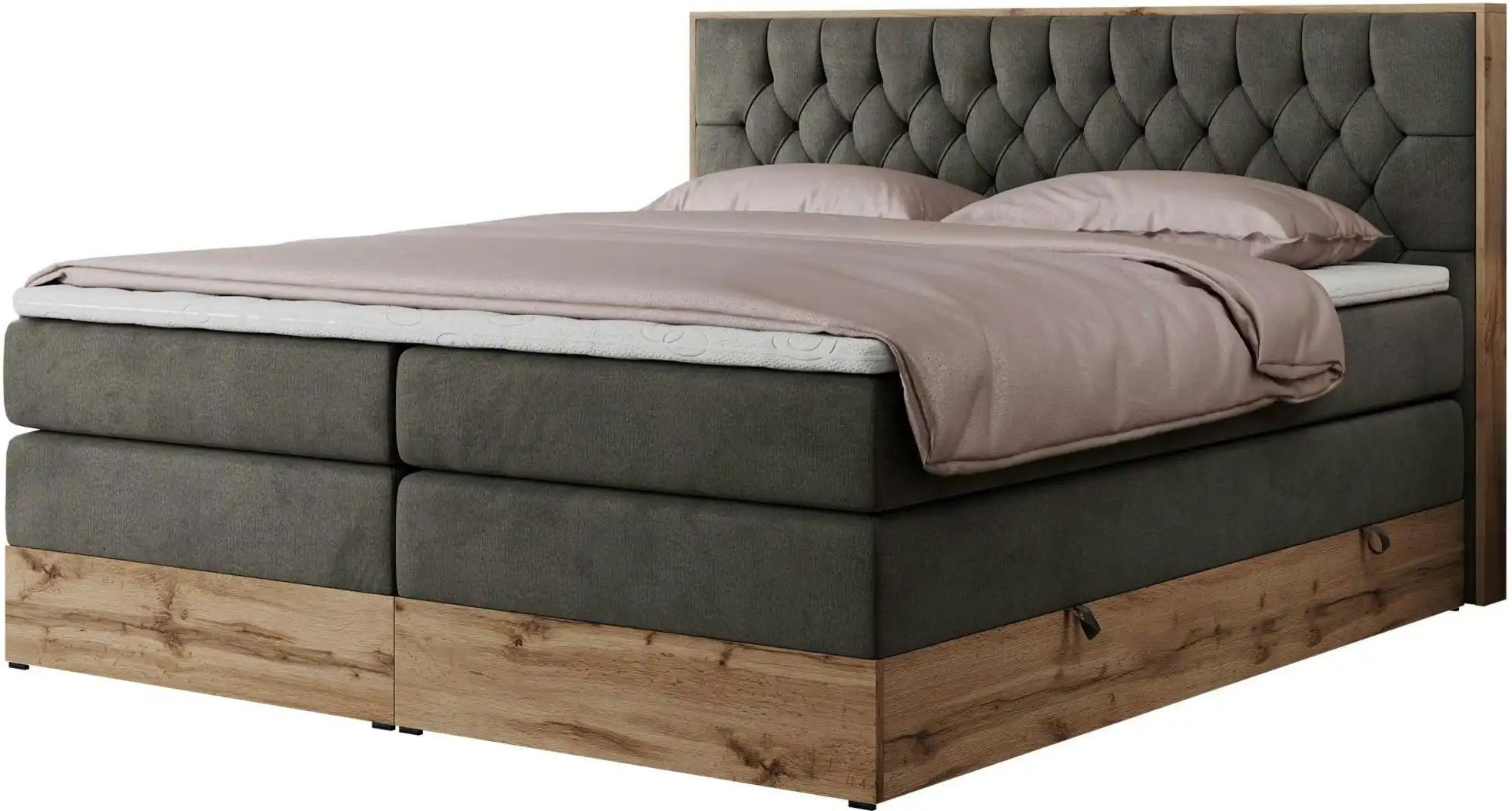 Thumbnail - Boxspringbett mit Bettkasten Amore King ¦ grau ¦ Maße (cm): B: 148 H: 115 Betten > Boxspringbetten - Höffner