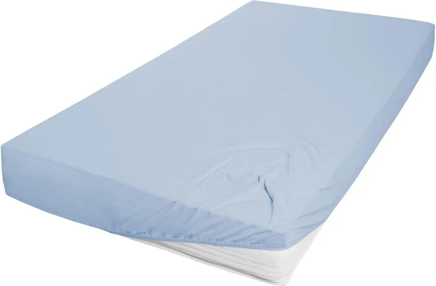 Jersey Spannbettlaken ¦ blau ¦ Maße (cm): B: 100 H: 22 Bettwaren > Bettlaken - Höffner