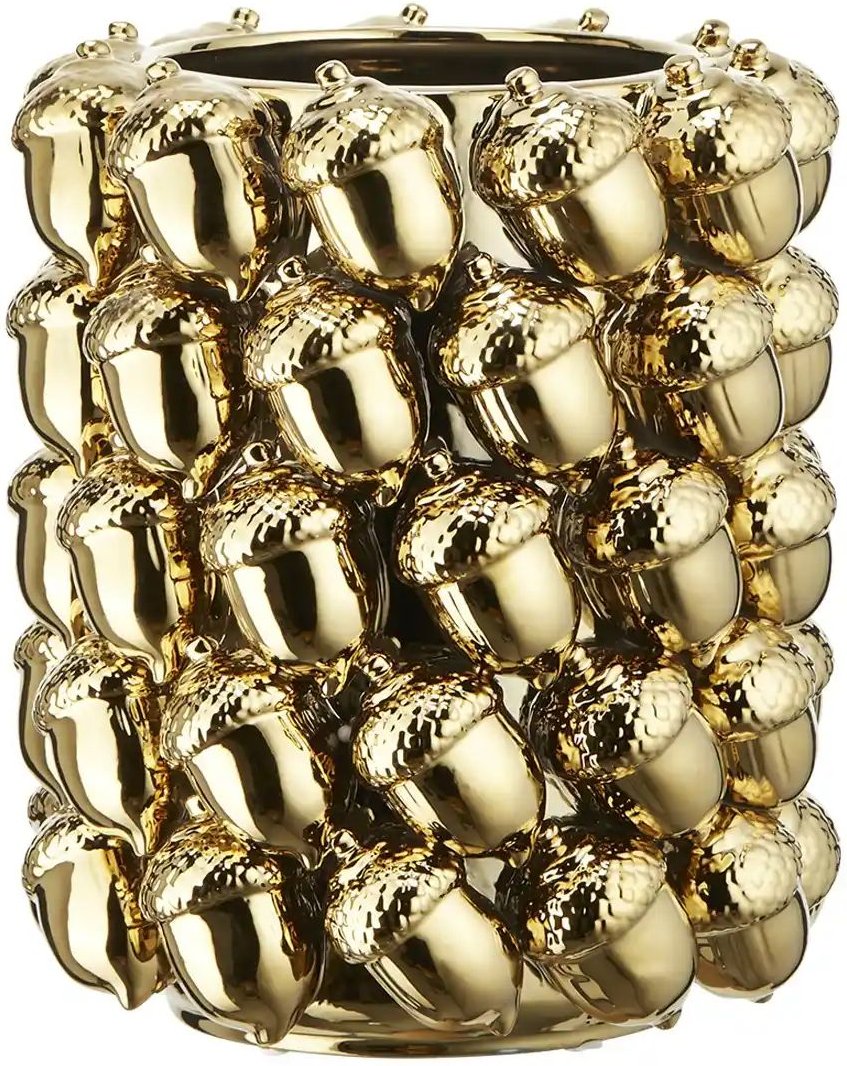 HOME STORY Vase 3D Eicheln ¦ gold ¦ Dolomite ¦ Maße (cm): H: 25 Ø: 21 Weihnachten - Höffner