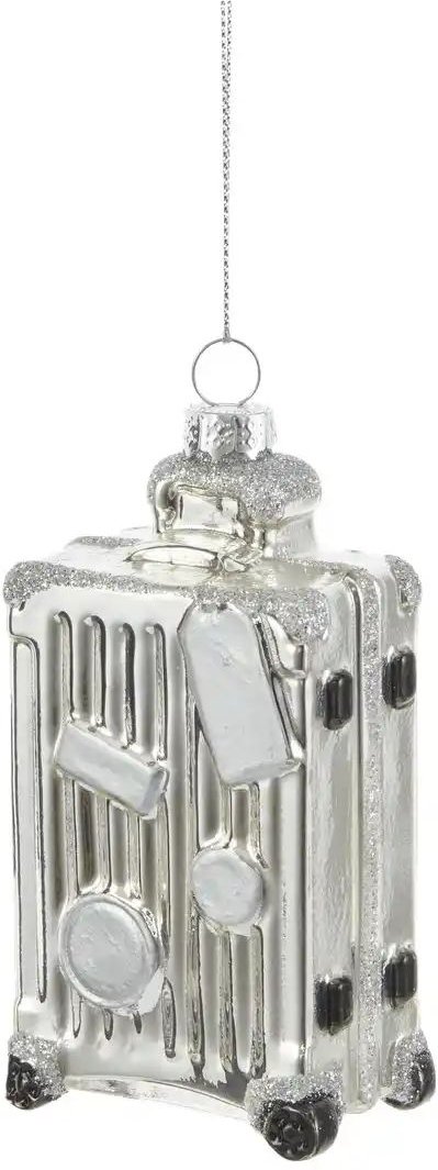 HOME STORY Weihnachtsbaumschmuck Koffer ¦ silber ¦ Glas,Aluminium ¦ Maße (cm): B: 5,8 H: 10,2 T: 3.5 Weihnachten - Höf...