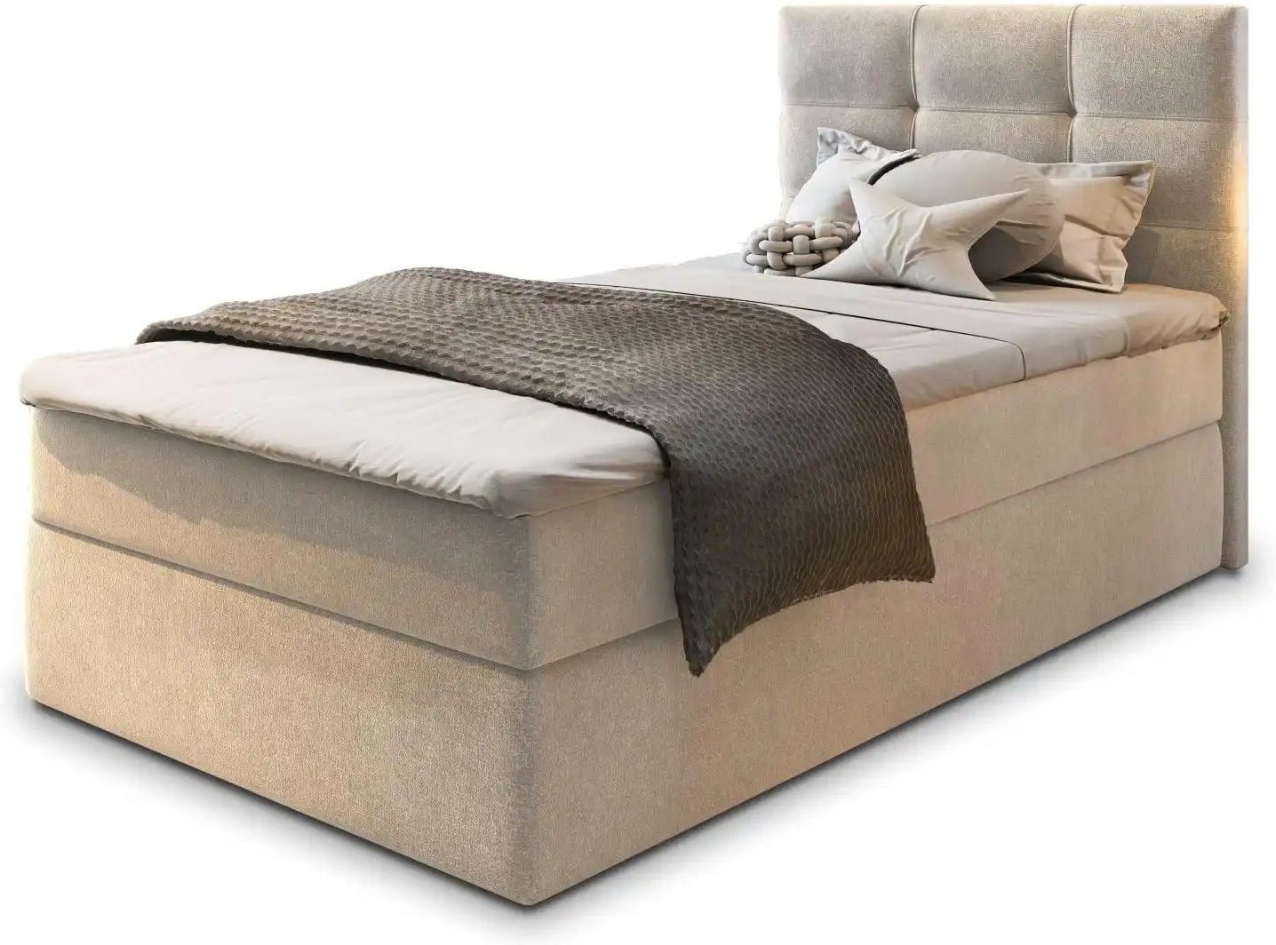 MASSENO Boxbett mit Bettkasten Glos ¦ beige ¦ Maße (cm): B: 80 H: 98 Betten > Polsterbetten - Höffner