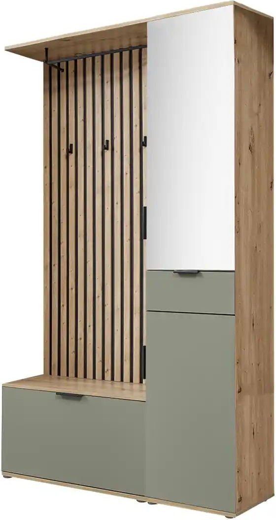 Kompaktgarderobe Rovereto ¦ grün ¦ Maße (cm): B: 122 H: 195 T: 35.0 Garderoben & Kleiderstangen > Garderoben - Höffner