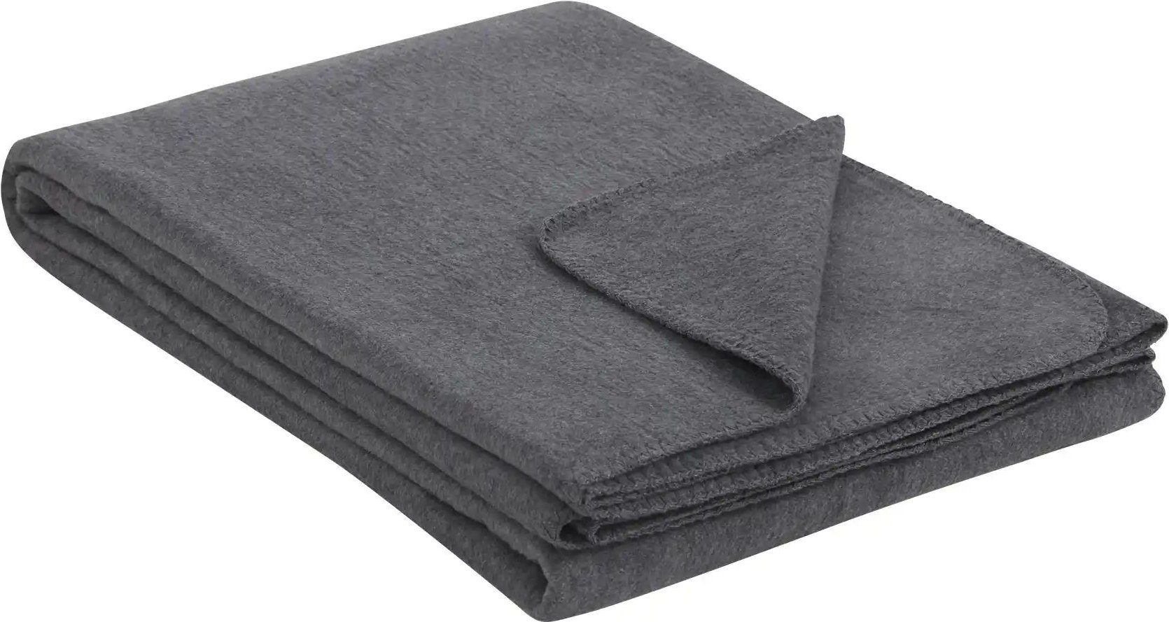 como Wohndecke Sophia Overlock ¦ grau ¦ Baumwollmischgewebe ¦ Maße (cm): B: 150 Dekokissen & Decken > Kuscheldecken & W...