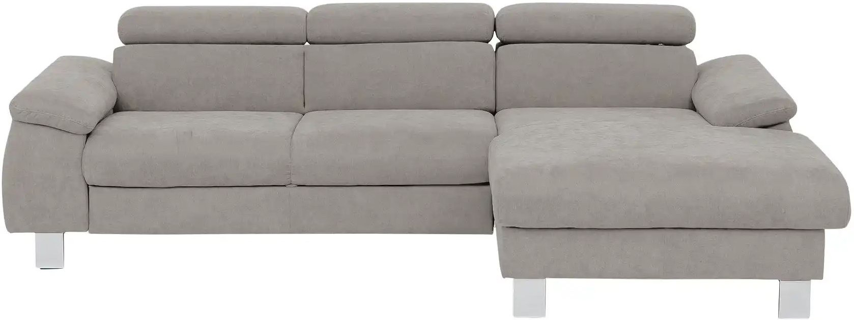 uno Ecksofa aus Velours Micky ¦ grau ¦ Maße (cm): B: 244 H: 72 T: 166.0 Polstermöbel > Sofas > Ecksofas - Höffner