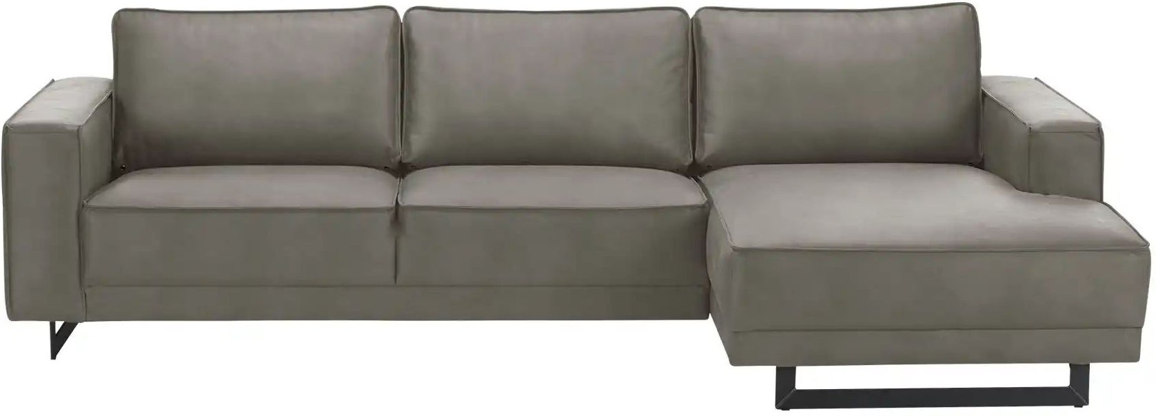 SOHO Ecksofa aus recyceltem Leder Sanja ¦ grau ¦ Maße (cm): B: 285 H: 85 T: 155.0 Polstermöbel > Sofas > 3-Sitzer - Höff...