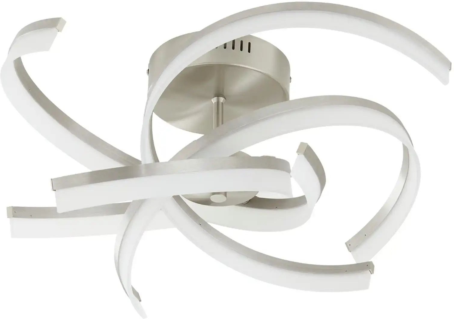 Fischer-Honsel LED-Deckenleuchte Nickel matt mit Fernbedienung ¦ Maße (cm): H: 28,5 Ø: 65 Lampen & Leuchten > Decken...