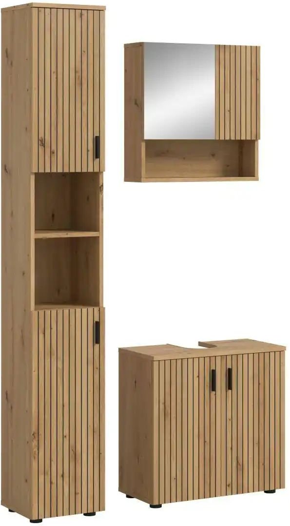 Badkombination Mönchsee ¦ holzfarben ¦ Maße (cm): B: 105 H: 192 Schränke > Badschränke > Komplett-Badkombinationen - Hö...