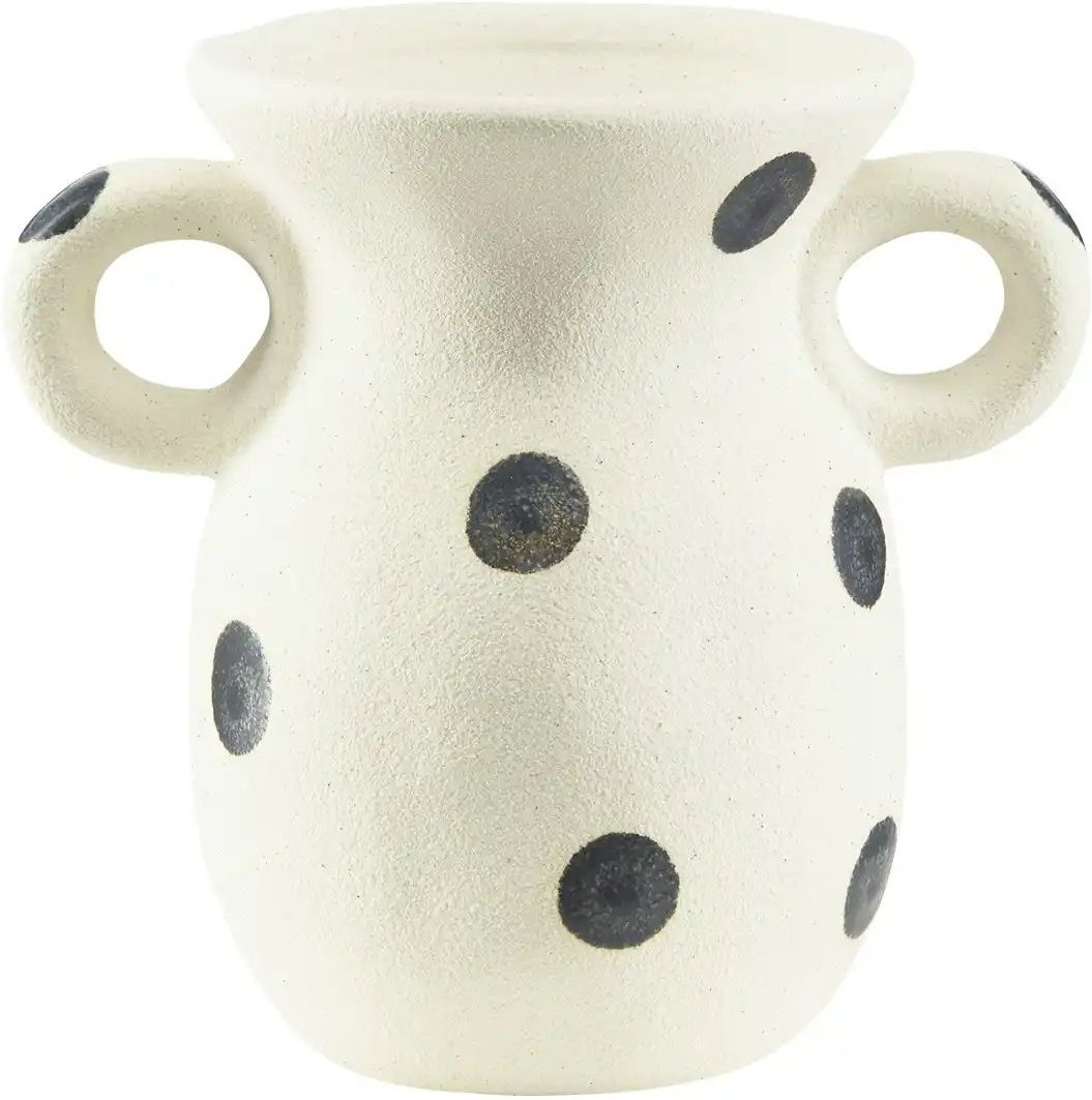 HOME STORY Vase Punkte ¦ creme ¦ Steinzeug ¦ Maße (cm): H: 15 Ø: 16 Accessoires > Vasen - Höffner