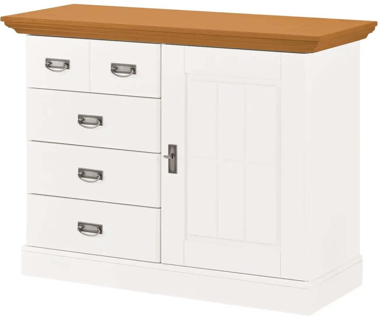 maison bleue Brotschrank Florian ¦ weiß ¦ Maße (cm): B: 118,5 H: 90,1 T: 48.0 Kommoden & Sideboards > Sideboards - Höff...