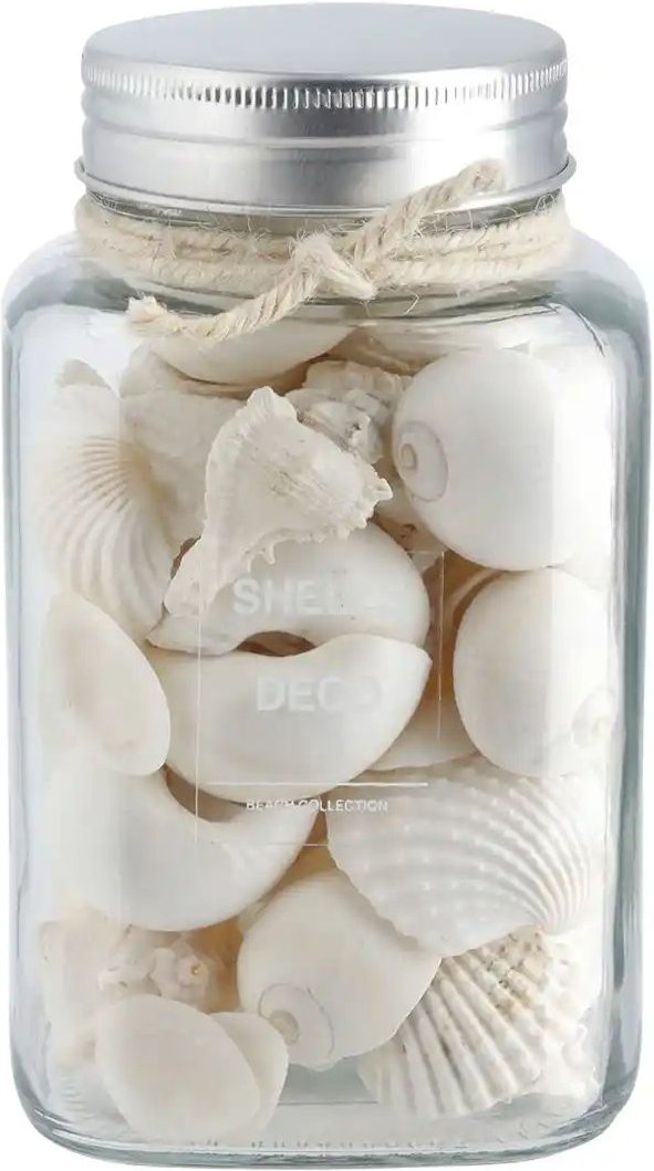 HOME STORY Muschelmix im Glas   ¦ creme ¦ Naturfaser,Glas ¦ Maße (cm): B: 9 H: 14,8 T: 9.0 Accessoires > Dekoartikel - H...