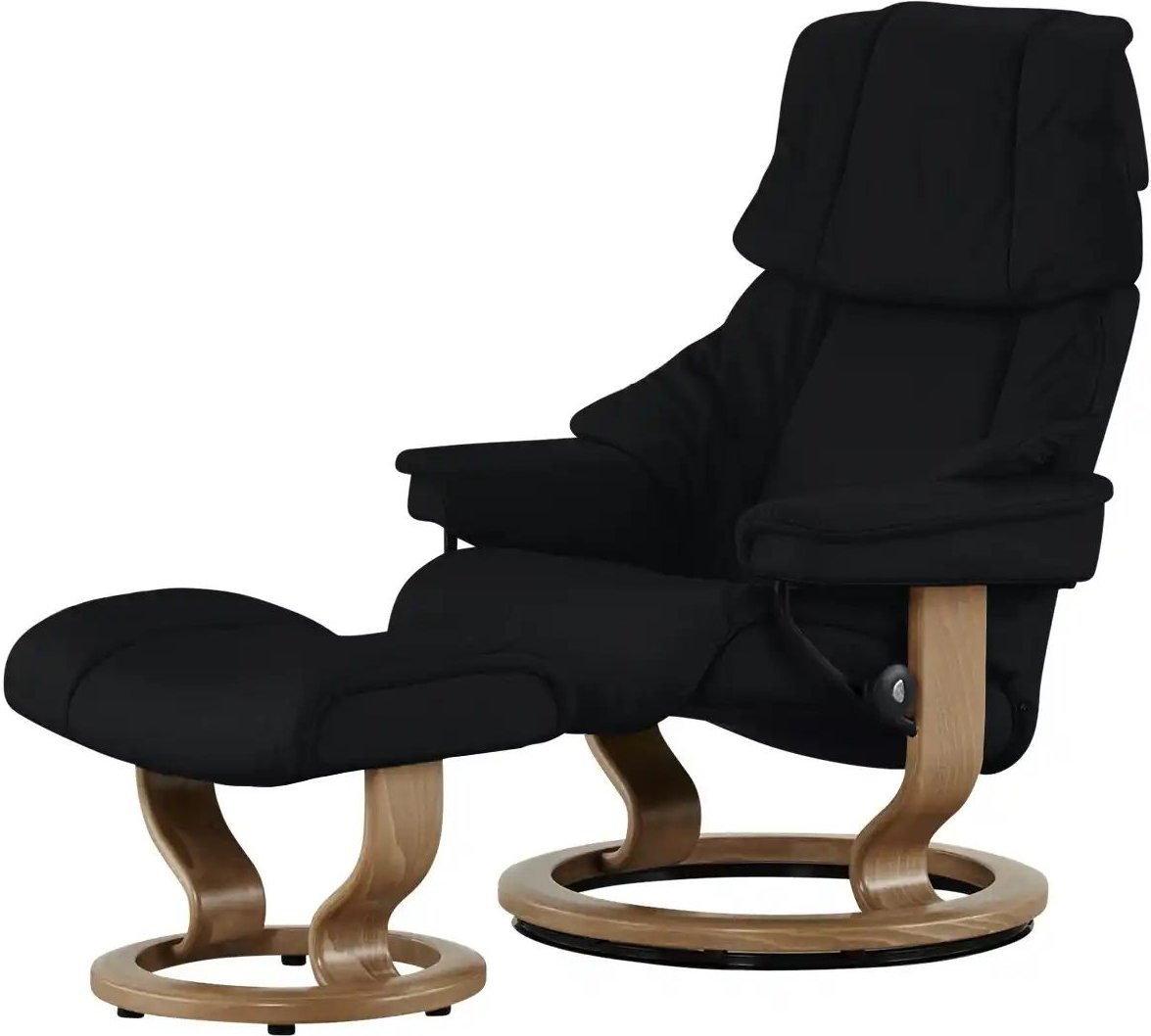 Stressless Relaxsessel mit Hocker Reno M ¦ schwarz ¦ Maße (cm): B: 79 H: 108 T: 75.0 Polstermöbel > Sessel > Fernsehses...