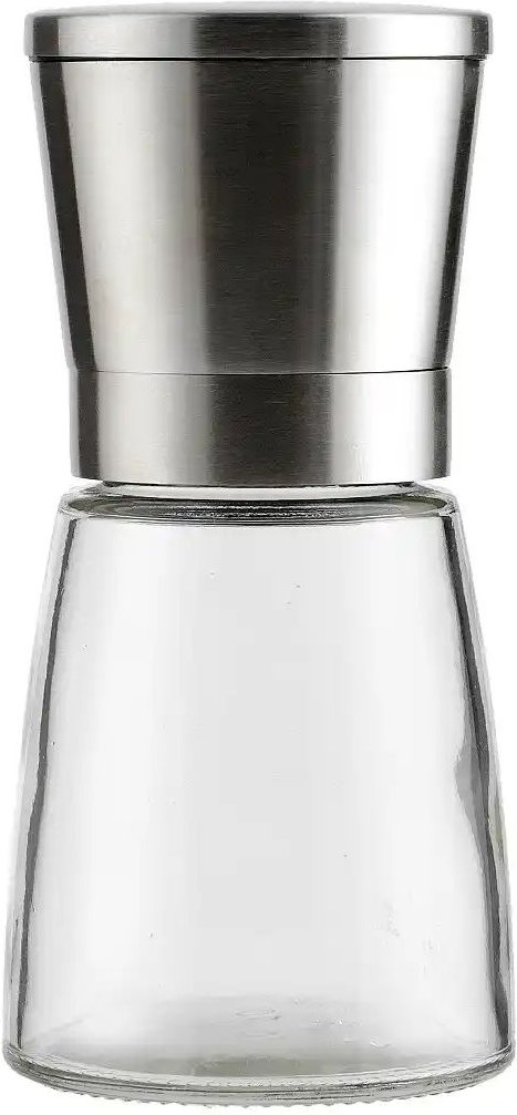 KHG Salz- oder Pfeffermühle KHG ¦ silber ¦ Edelstahl,Glas ¦ Maße (cm): H: 13,6 Ø: 6.6 Küchenzubehör & Helfer > Küchenh...
