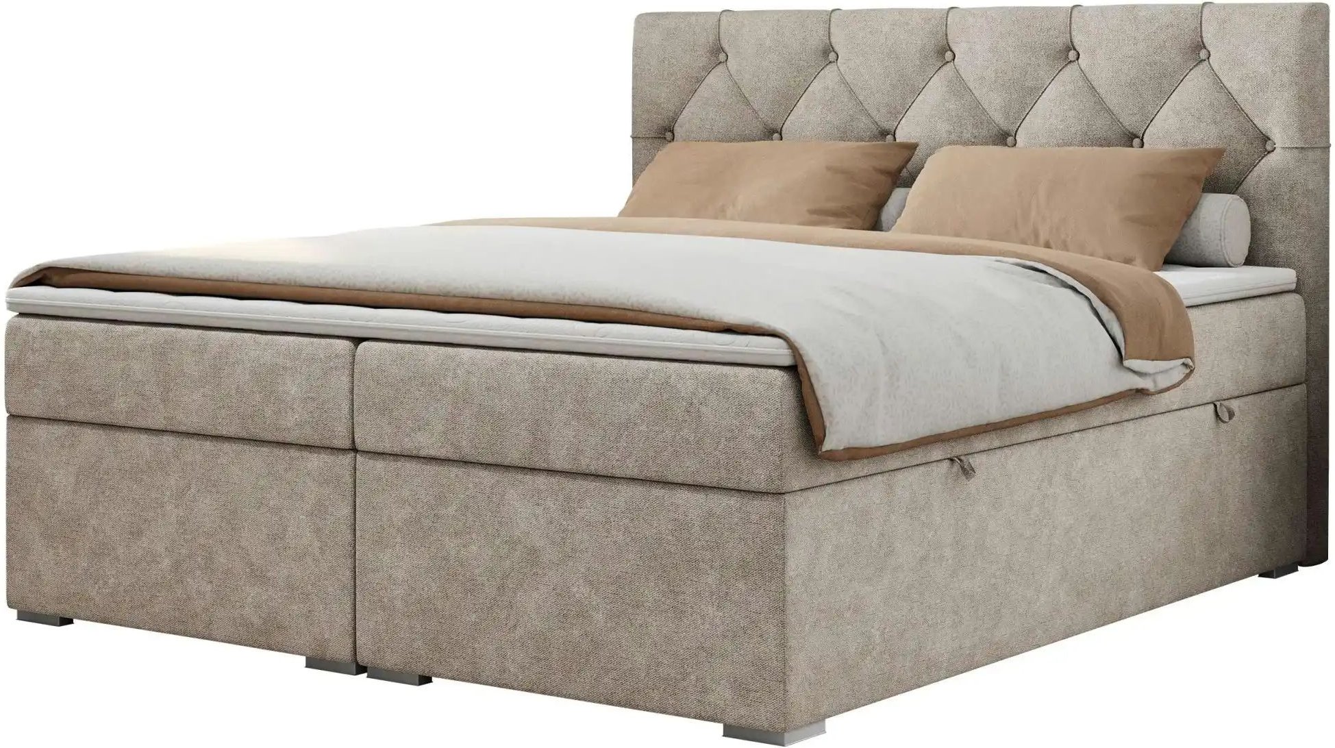 Boxbett mit Bettkasten Alda ¦ beige ¦ Maße (cm): B: 200 H: 118 Betten > Komfortbetten - Höffner