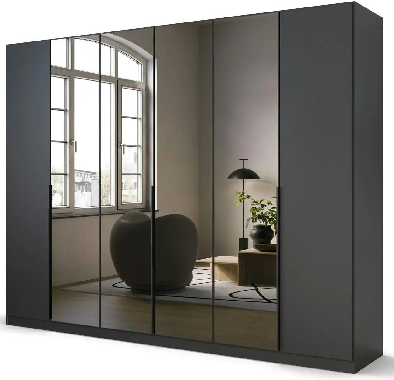 Thumbnail - Drehtürenschrank Skyla ¦ grau ¦ Maße (cm): B: 271 H: 210 Schränke > Kleiderschränke > Drehtürenschränke - Höffner