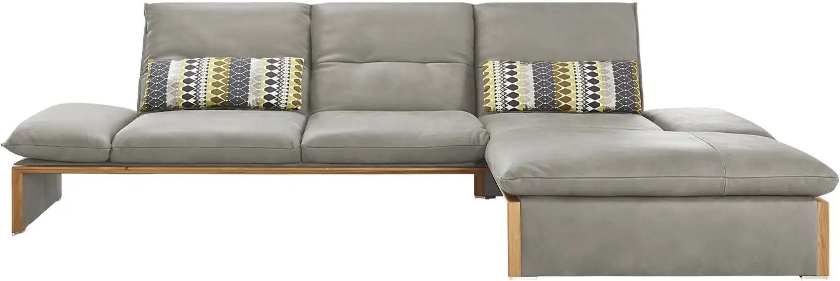KOINOR Leder-Ecksofa mit Massivholzrahmen aus Wildeiche Humfrey ¦ grau ¦ Maße (cm): B: 314 H: 93 T: 159.0 Polstermöbel >...