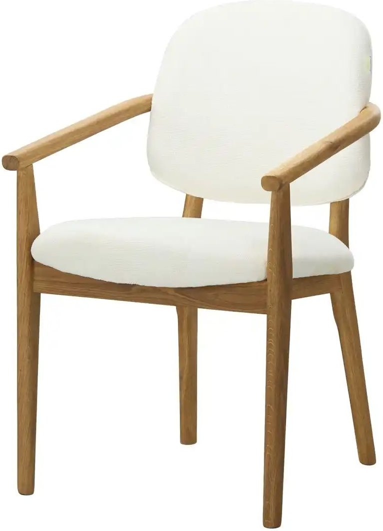 smart Armlehnstuhl aus Wildeiche massiv Stellan ¦ creme ¦ Maße (cm): B: 55 H: 87 T: 61.0 Stühle > Esszimmerstühle > Essz...