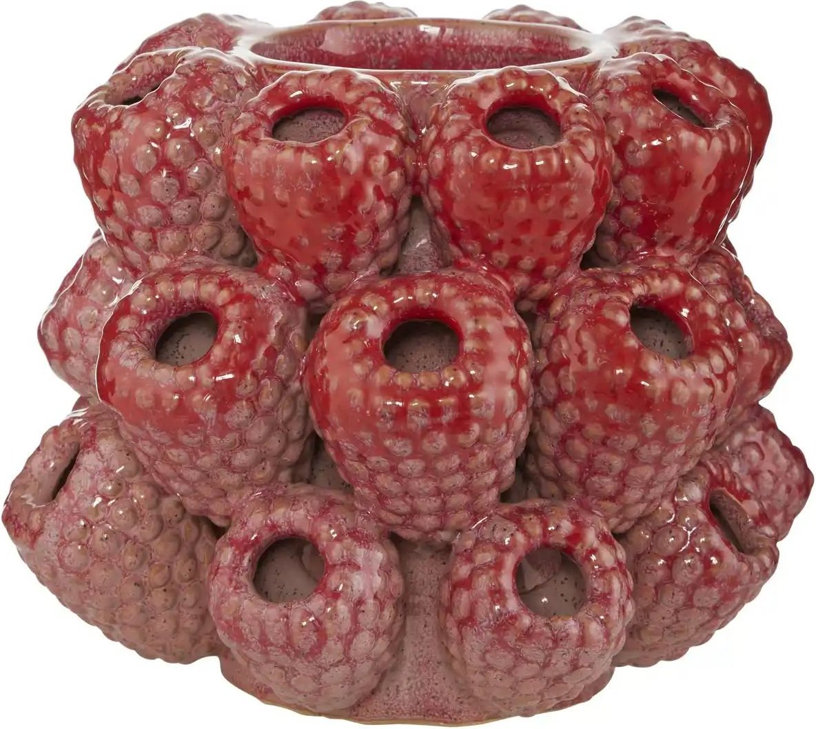 HOME STORY 3D Himbeere Vase ¦ rot ¦ Steinzeug ¦ Maße (cm): H: 13,5 Ø: 16.5 Accessoires > Vasen - Höffner